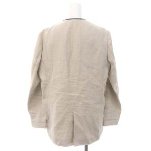 IENA ジャケット ブレザー ノーカラー リネン コットン 38 M ベージュ 黒 ブラック