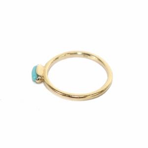 agete ターコイズリング 指輪 誕生石 12月 トルコ石 カラーストーン K10 5号 イエローゴールド 水色 ライトブルー