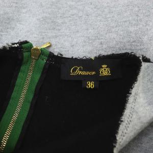 Drawer ヘムリブ長袖カットソー ペプラムスウェットトップス カットオフ 36 グレー