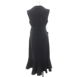 CELFORD 23SS 太ベルト付きワンピース ロング ノースリーブ 36 濃紺 ダークネイビー