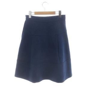 LOUIS VUITTON フレアスカート ひざ丈 36 青 ブルー