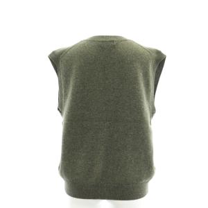 MARGARET HOWELL ウールカシミヤ Vネックニットベスト プルオーバー Vネック 2 M カーキ