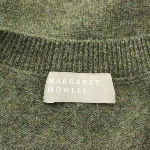 MARGARET HOWELL ウールカシミヤ Vネックニットベスト プルオーバー Vネック 2 M カーキ