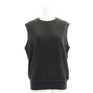 コットンリネン ニットベスト プルオーバー 2 M 黒 ブラック