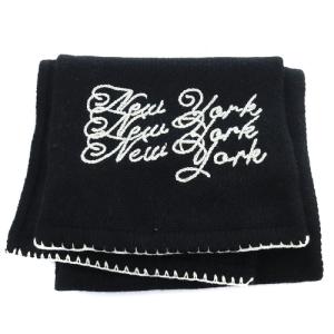3.1 phillip lim 23AW NEW YORK 刺繍ストール マフラー ロゴ ニット 黒 ブラック 白 ホワイト