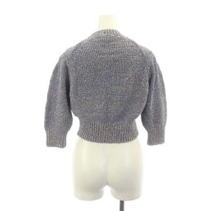 BEAUTY&YOUTH UNITED ARROWS H 23SS キャンディーカラーブークレヤーンカーディガン ニット 七分袖 ショート丈 F 青 ブルー 1628-199-0934