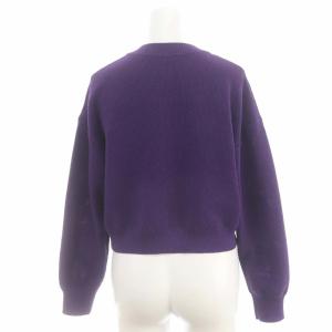 Diagram GRACE CONTINENTAL 23AW カノコショートカーディガン 長袖 クロップド丈 ニット クルーネック 36 紫 パープル