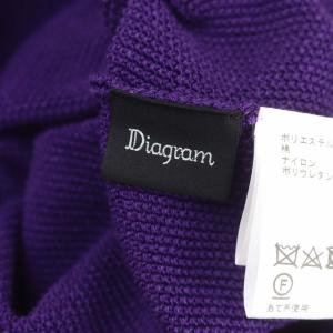 Diagram GRACE CONTINENTAL 23AW カノコショートカーディガン 長袖 クロップド丈 ニット クルーネック 36 紫 パープル