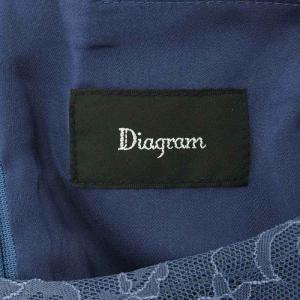 Diagram GRACE CONTINENTAL 切替レースドレス ワンピース ロング 半袖 プリーツ 36 紺 ネイビー