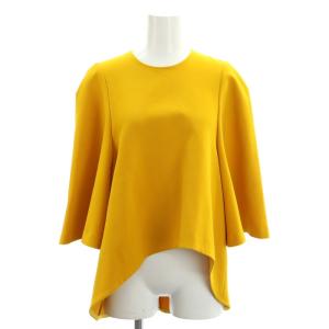 ダブルクロス ベルスリーブ プルオーバー チュニック カットソー 七分袖 36 S 黄 イエロー