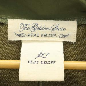 REMI RELIEF ドローコードハイネックジャケット 薄手 ジップアップ M カーキ