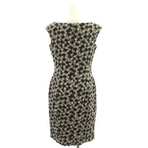 TOCCA ウールカシミヤ フラワー柄刺繍 ノースリーブドレス ワンピース 膝丈 4 黒 白 ベージュ