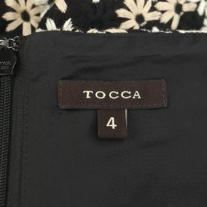 TOCCA ウールカシミヤ フラワー柄刺繍 ノースリーブドレス ワンピース 膝丈 4 黒 白 ベージュ