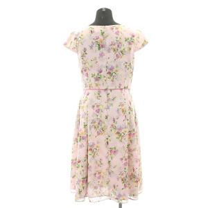 TOCCA 22年製 WATERCOLOR HARMONY ドレス ワンピース ひざ丈 半袖 2 ピンク マルチカラー