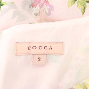 TOCCA 22年製 WATERCOLOR HARMONY ドレス ワンピース ひざ丈 半袖 2 ピンク マルチカラー