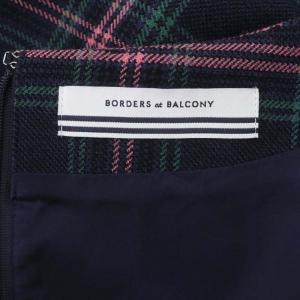 BORDERS at BALCONY 22AW プレイド チェック スカート ロング丈 ミモレ丈 バックファスナー ウール 36 S マルチカラー