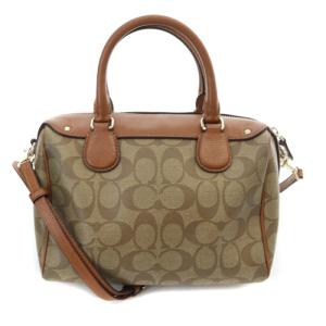 COACH シグネチャー ハンドバッグ ショルダーバッグ 2way 茶色 ブラウン F36702