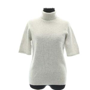 ANAYI 21AW 紡毛アンサンブルプルオーバー ニット セーター タートルネック 五分袖 長袖 ウール 38 M グレー
