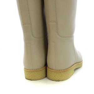 HERMES 222087Z FAUSTINE ケリー金具 ロングブーツ レザー 38.5 ベージュ