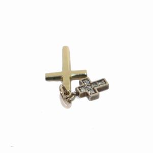 agete ペンダントトップ ネックレスチャーム クロス 十字架 K10 SILVER シルバー ホワイトゴールド