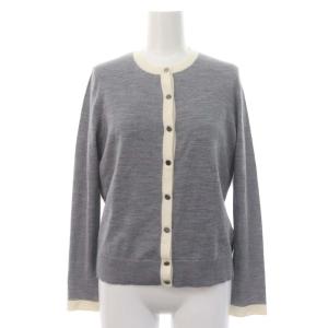 22AW アンサンブルニット カーディガン 長袖 カットソー 五分袖 ウール 38 グレー オフホワイト