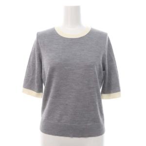 ANAYI 22AW アンサンブルニット カーディガン 長袖 カットソー 五分袖 ウール 38 グレー オフホワイト