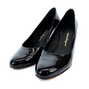 パンプス パテントレザー 6.5 24cm 黒 ブラック SH