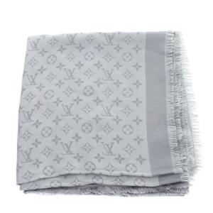 LOUIS VUITTON M75120 モノグラム シャイン ストール グレー