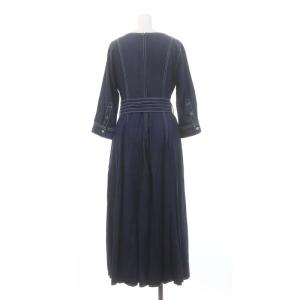 Diagram GRACE CONTINENTAL 21SS カシュクールデニムワンピース ロング ミモレ 七分袖 36 インディゴ