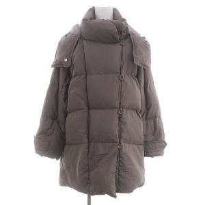 Sustainableミドルダウン コート フード アウター 0 茶 ブラウン