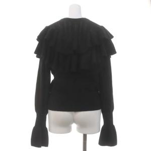 Ameri VINTAGE 22AW 2WAY RUFFLE KNIT TOP ニット セーター 長袖 フリル F 黒 ブラック