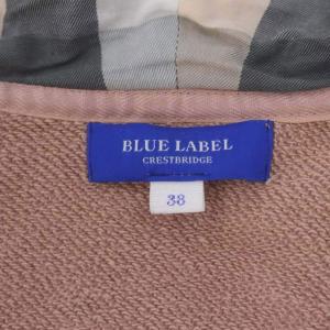 BLUE LABEL CRESTBRIDGE チェック ジップアップパーカ 長袖 38 スモークピンク