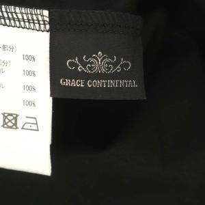 GRACE CONTINENTAL 23SS コード刺繍ヨークTシャツ カットソー フレンチスリーブ 36 黒 ブラック