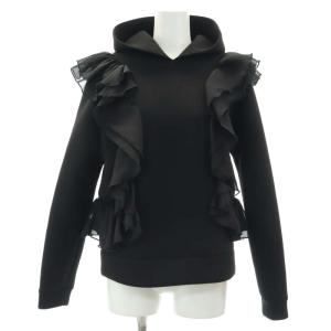 ラウンドフリルパーカー プルオーバー 0 XS 黒 ブラック