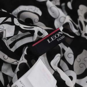 LEONARD ファッション FASHION 総柄 ジップ シアージャケット ブルゾン 40 黒 白 ブラック ホワイト