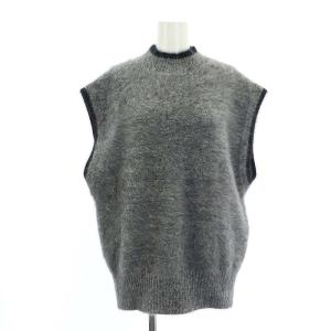 フォックス カシミヤ ハイネック ニットベスト プルオーバー  グレー