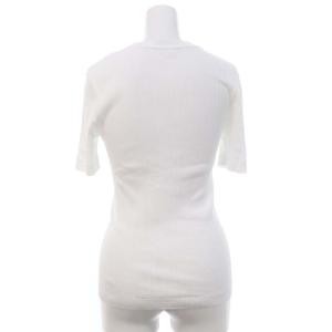 Drawer コットン針抜きショートスリーブカットソー ニット 半袖 白 ホワイト