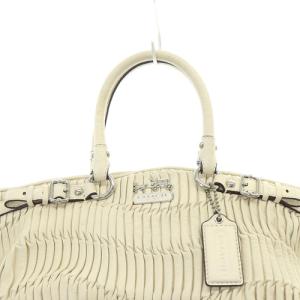 COACH マディソン ハンドバッグ レザー ロゴ べージュ 18620