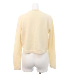 René リボンデザインカシミヤカーディガン ニット 前開き 34 アイボリー