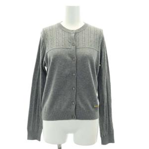 クルーネックカーディガン ニット 長袖 38 グレー