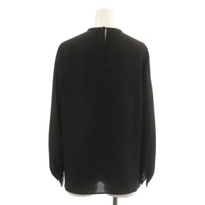 ANAYI プルオーバーブラウス 長袖 ギャザー 袖口レース 38 黒 ブラック