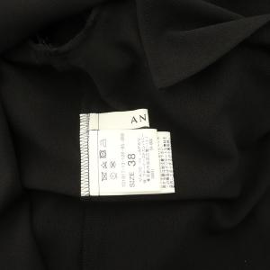 ANAYI プルオーバーブラウス 長袖 ギャザー 袖口レース 38 黒 ブラック