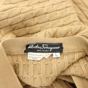Salvatore Ferragamo ケーブル編み カーディガン ニット 長袖 L ベージュ