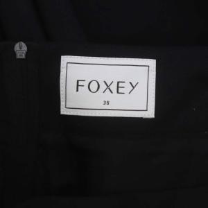 FOXEY ウールカシミヤ フレアスカート 膝丈 38 黒