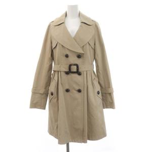 トレンチコート ウエストギャザー アウター ミドル ベルト付き コットン 38 S ベージュ /YQ OS