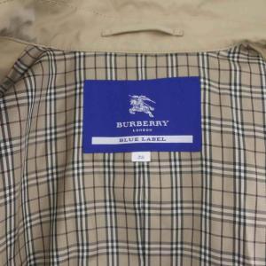 BURBERRY BLUE LABEL トレンチコート ウエストギャザー アウター ミドル ベルト付き コットン 38 S ベージュ /YQ OS