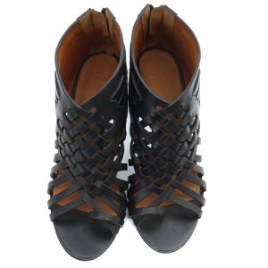 GIVENCHY レザー ブーティサンダル ピンヒール 36.5 23-23.5cm 黒 ブラック