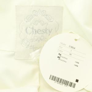 Chesty フラワープリーツコートワンピース ノーカラースプリングコート ロング 1 オフホワイト