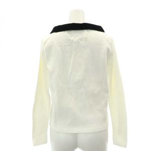 Chesty 襟付きパールカーディガン ニット 長袖 F 白 黒 ホワイト ブラック