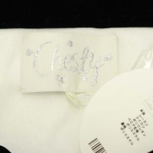 Chesty 襟付きパールカーディガン ニット 長袖 F 白 黒 ホワイト ブラック